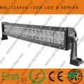 Lâmpada LED para carro de 21,5 &quot;120W 4X4 CREE, barra de luz LED curva fora da estrada, arco de luz LED automático dobrado